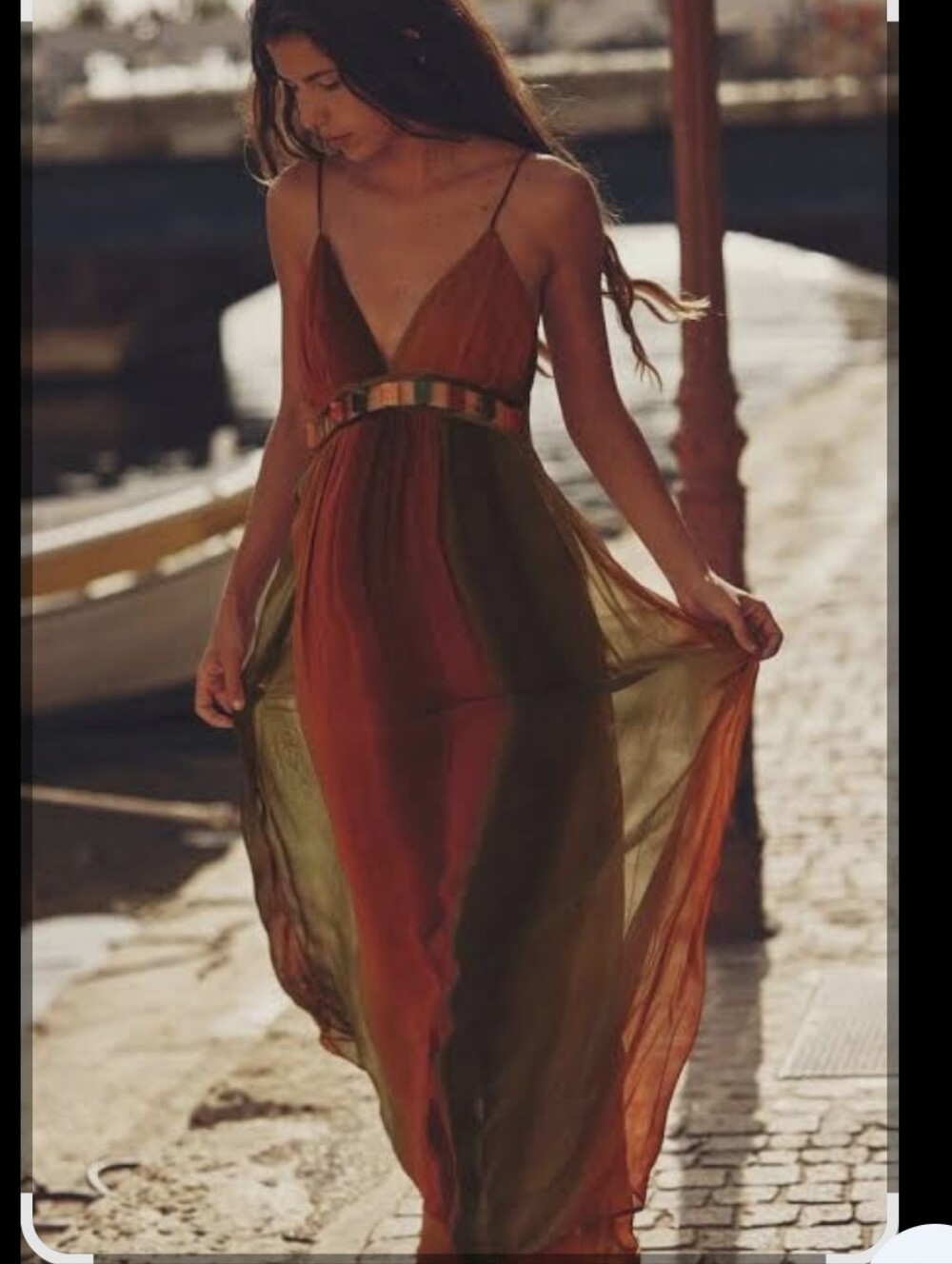 ZARA deep V Beaded Empire Waist Dress Size Small NWT boho Summer Dress